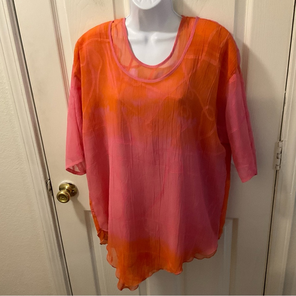 Vibrant Pink and Orange Women's Top